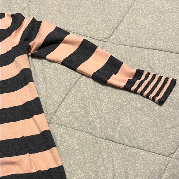 Rue21 Black and Pink Stripe Short-Sleeve Crewneck Sweater - Picture 4 of 4